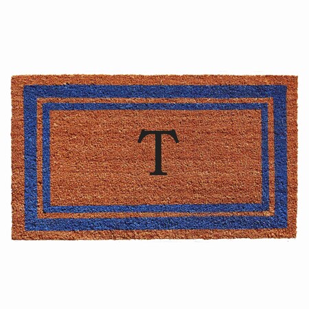 Calloway Mills Monogram Door Mat, Natural, Blue, 18 in W x 30 in L 152971830T